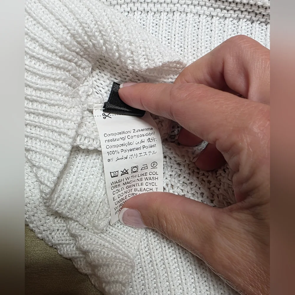 Shein Color Block Knit Sweater Black Gray White Pullover Size Small Fall Cozy